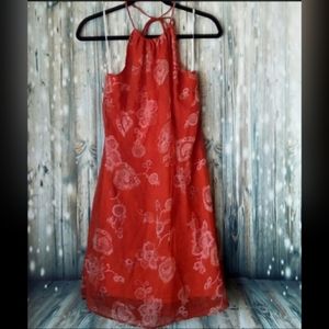 Vintage Afortiori sleeveless floral orange dress